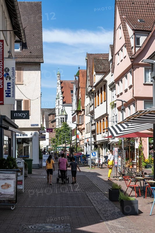 Pedestrian zone, shopping alleyway, harbour alley and old town of Ulm, Baden-Württemberg, Germany, Europe