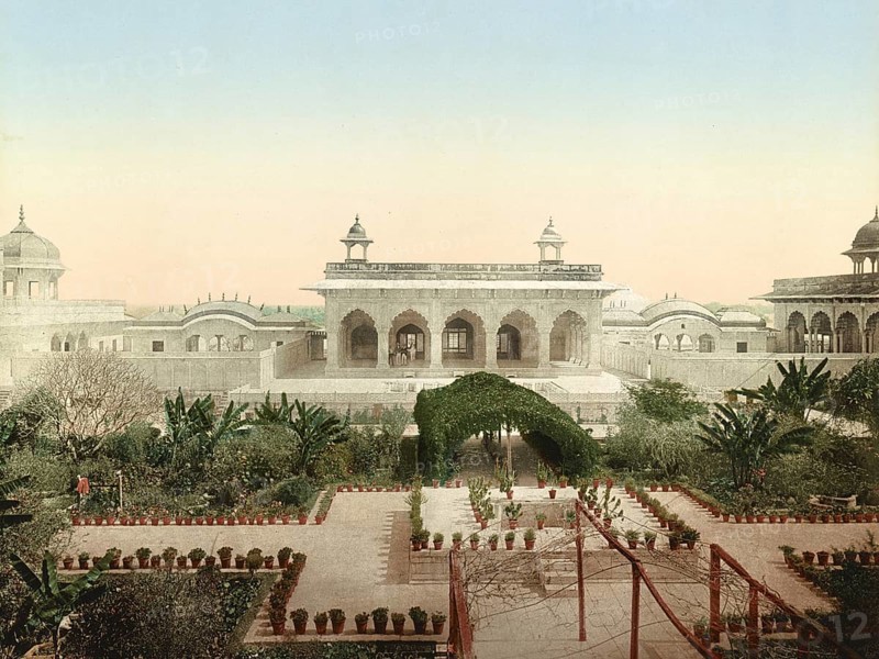 Agra. Diwan-i-Chas, India, digitally restored reproduction from a 19th century original, record date not stated, India, digitally restored reproduction from a 19th century original, record date not stated, Asia