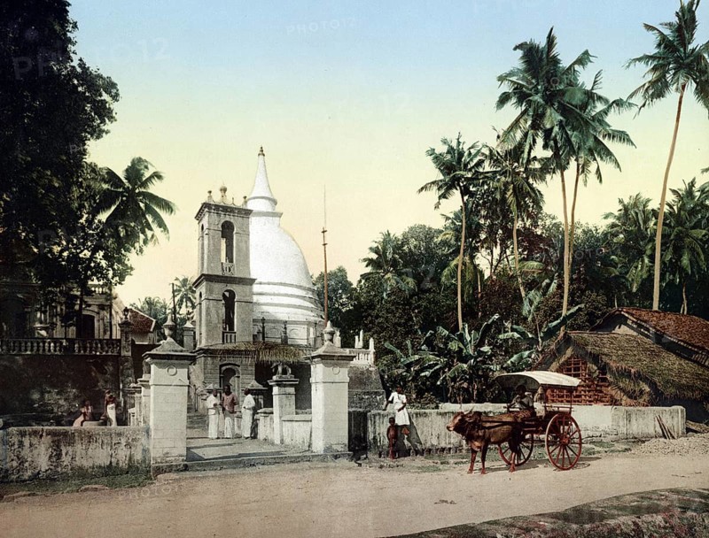 Ceylon, Temple of Buddha on the Road to Galle, Historic, digitally restored reproduction from a 19th century original, Record date not stated, Temple of Buddha on the Road to Gall, Historic, digitally restored reproduction from a 19th century original, Record date not stated