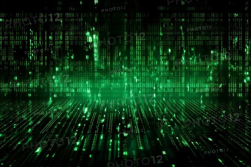 Green dynamic digital data streams, showcasing flowing lines of code in a mesmerizing pattern, ideal for representing advanced computing, cybersecurity, and the intricate world of programming, AI generated