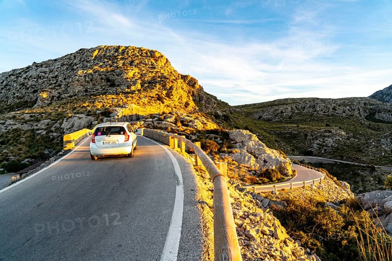 Serpentine road Ma-2141, winding road to Sa Calobra, in the north-west of Majorca, Balearic Islands, Spain, Europe