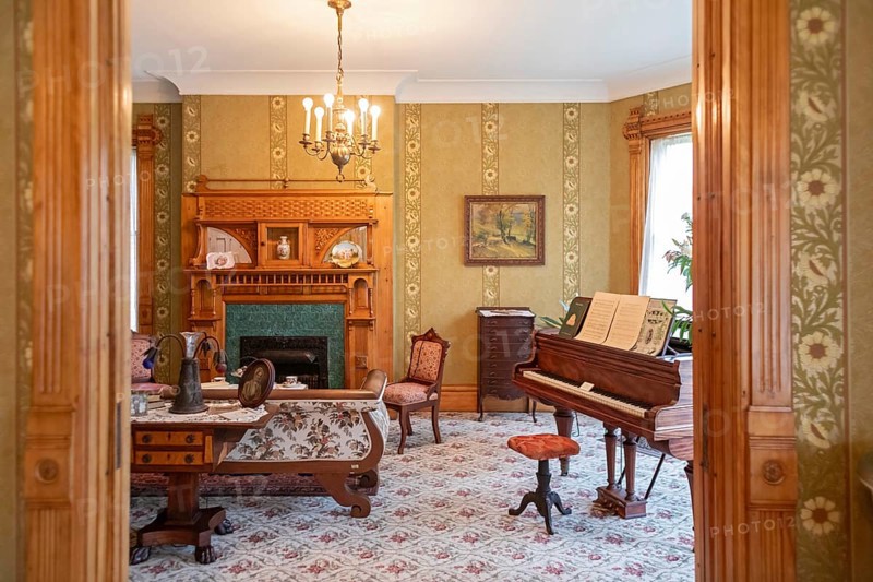 Muskegon, Michigan, The Thomas Hume house at the Hackley and Hume Historic Site, operated by the Lakeshore Museum Center. Charles Hackley and Thomas Hume were lumber baron partners. They built their homes next door to each other in the late 1880s