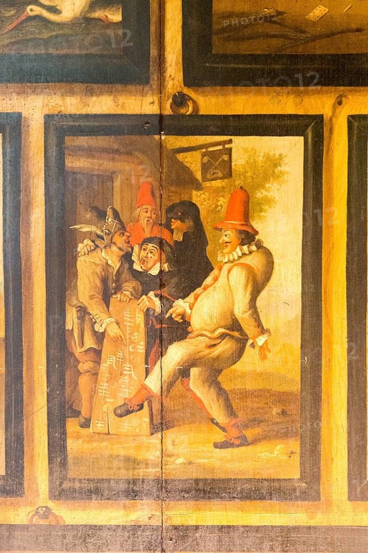 Painted panels The Dutch Parlour, Littlecote House Hotel, Hungerford, Berkshire, England, UK painted panels by Dutch prisoners of war 1660s