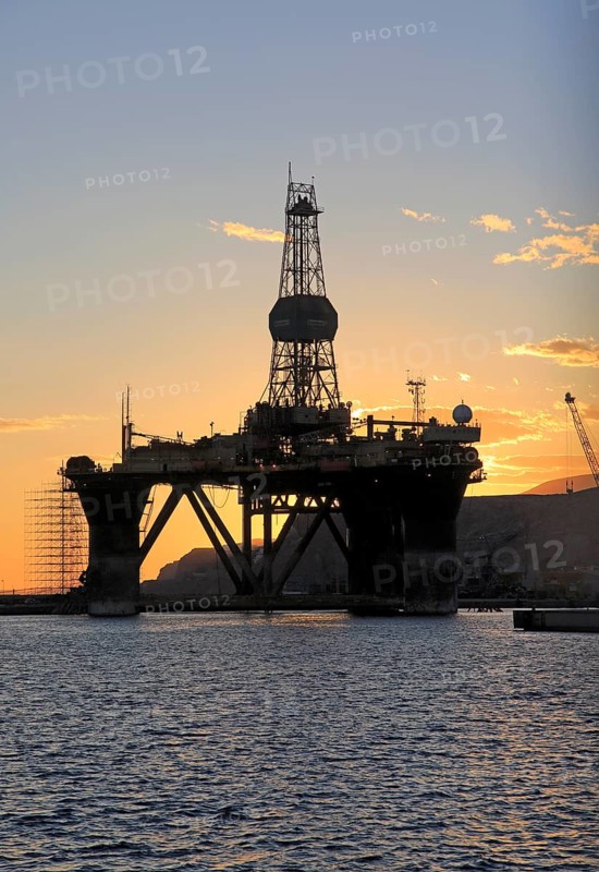 Oil rig repair in harbour city of Almeria, Spain, Europe