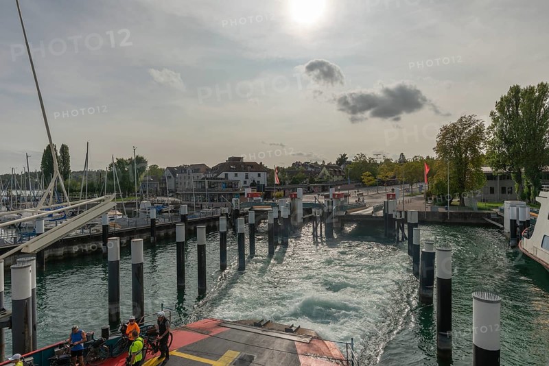 Ferry Meersburg to Constance, Lake Constance, ferry harbour Constance-Staad, bicycles, transport, Baden-Württemberg, Germany, Europe