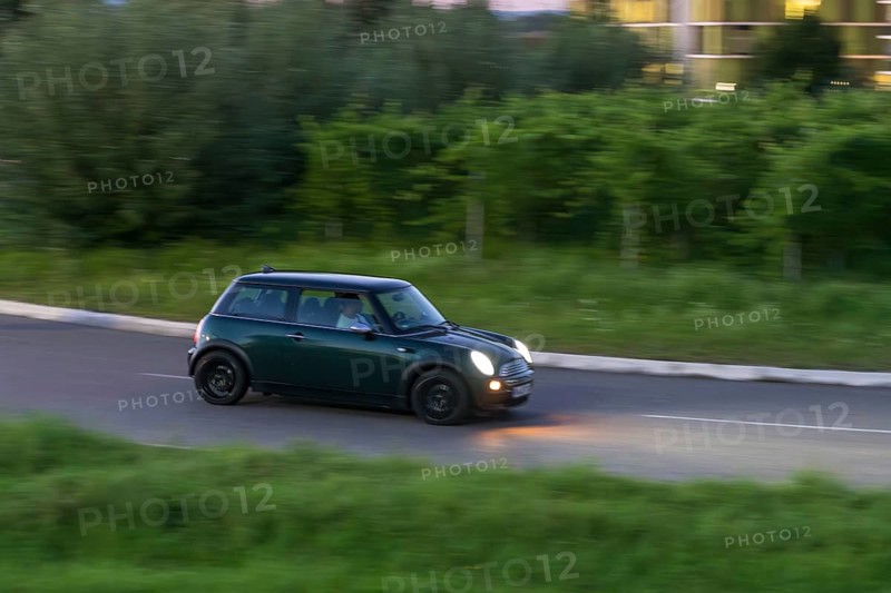 Car in evening traffic, Mini, Baden-Württemberg, Germany, Europe