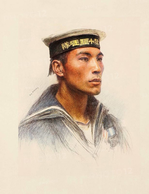 The Allies in the First World War, Japan, Quartermaster of the Navy, Historical, digitally restored reproduction from a 19th century original, Record date not stated, Asia