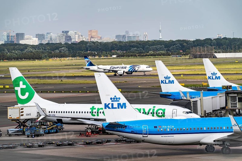 Amsterdam Schiphol Airport, aircraft at terminal, Gate D, check-in, apron, Amsterdam, Netherlands