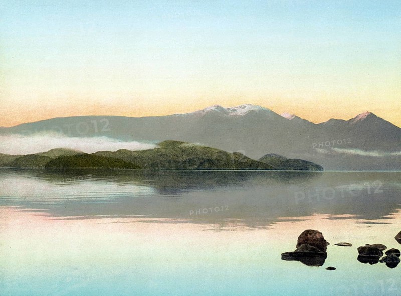 The South Fjord, Lake Te Anau, in the southwestern corner of the South Island of New Zealand, 1890, Historic, digitally restored reproduction from a 19th century original, The South Fjord, in the southwestern corner of the South Island of New Zealand, Historic, digitally restored reproduction from a 19th century original
