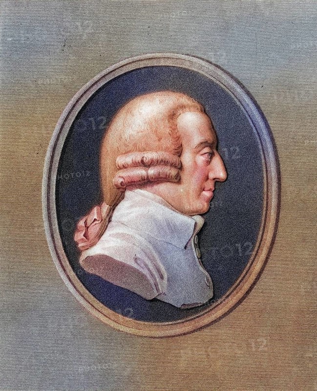 Adam Smith, 1723-1790, English social philosopher. From the book Gallery of Portraits, 1833, Historic, digitally restored reproduction from a 19th century original, Record date not stated