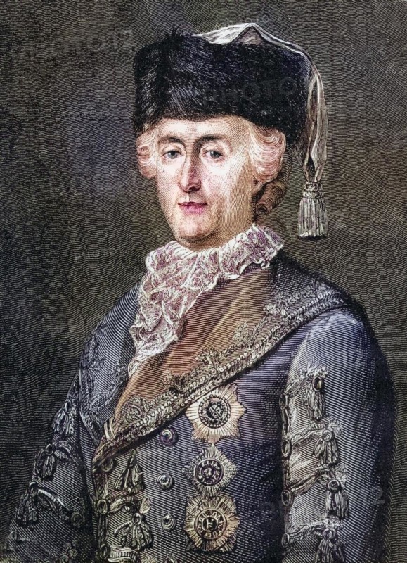 Catherine II, the Great, 1729-1796, Empress of Russia of German descent, Historical, digitally restored reproduction from a 19th century original, Record date not stated