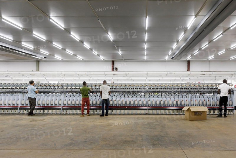 BENIN TEXTILE CORPORATION BENIN. processing of cotton in a spinning mill factory near Cotonou in Benin, Glo-Djigbe, 07/03/2024
