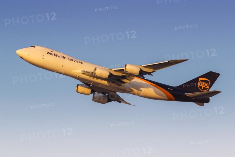 A Boeing 747-8F aircraft of UPS United Parcel Service with the registration number N632UP at the airport in Dubai, United Arab Emirates, Asia