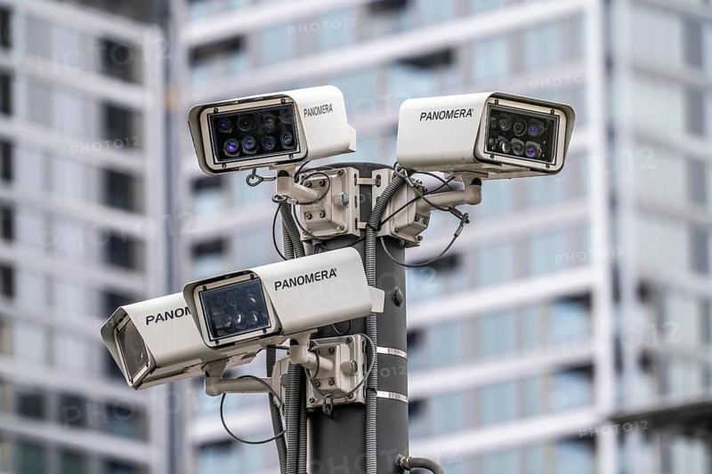 Video surveillance of public places, Panomera cameras monitor the square at Frankfurt's Hauptwache, Zeil, multifocal sensor technology, Hesse, Germany, Europe