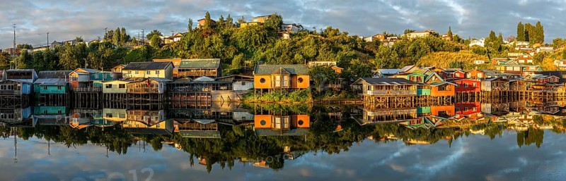 Pedro Montt stilt houses, Castro, Chiloe, Chile, South America