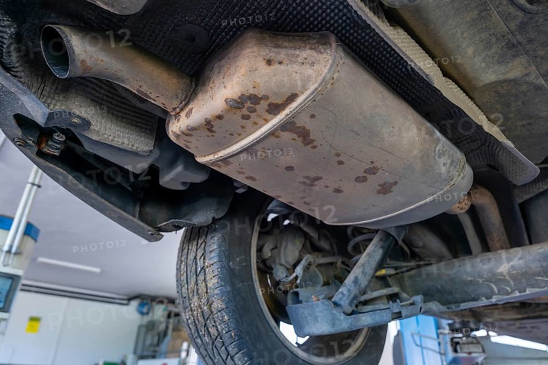 Below a Car with the Exhaust Pipe in Switzerland