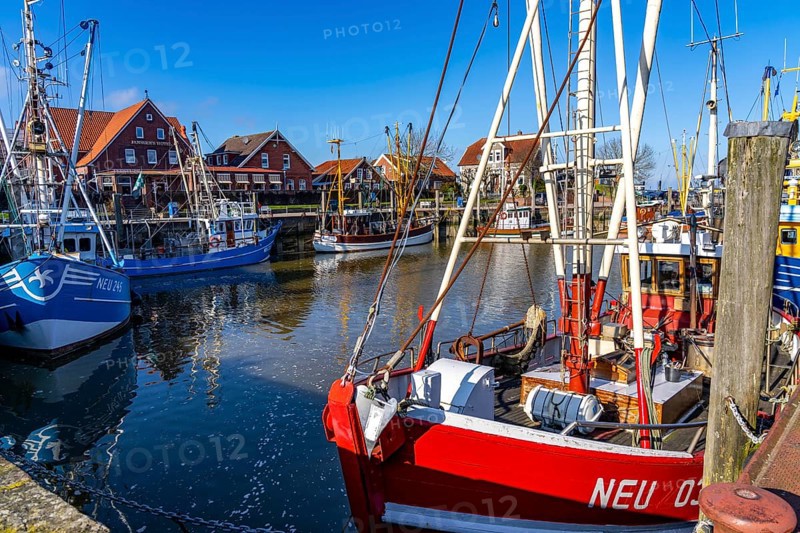 Cutter harbour Neuharlingersiel, Lower Saxony, Germany, Europe