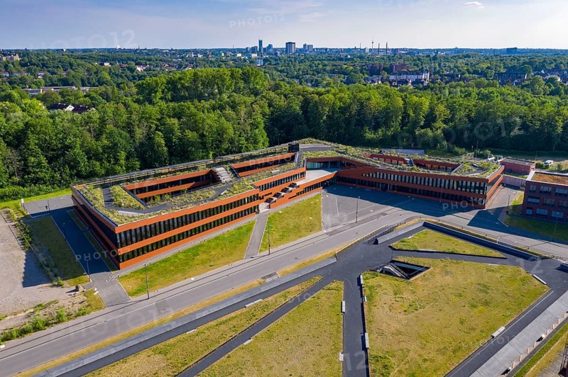 Zollverein Coal Mine Industrial Complex World Heritage Site, building of the RAG Foundation, on the site of the Zollverein coking plant, Essen, Ruhr area, North Rhine-Westphalia, Germany, Europe