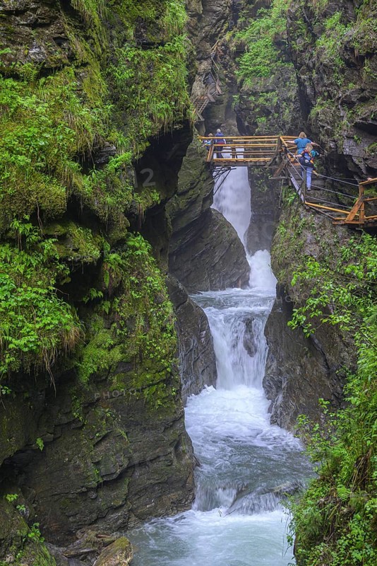 Climbing facility in the Raggaschlucht gorge, Flattach, Carinthia, Austria, Europe