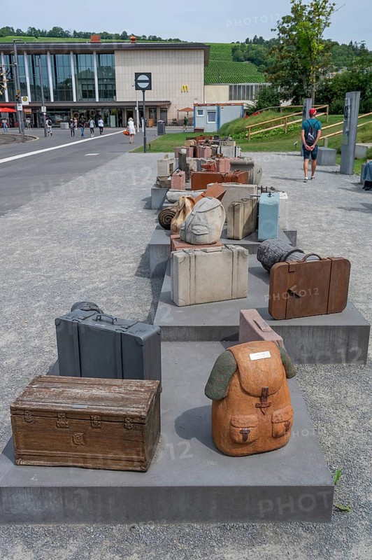 Memorial to Jews deported during the Nazi era at the Deportations Memorial, 1941 to 1944, Bahnhofsplatz, Würzburg, Lower Franconia, Bavaria, Germanybd