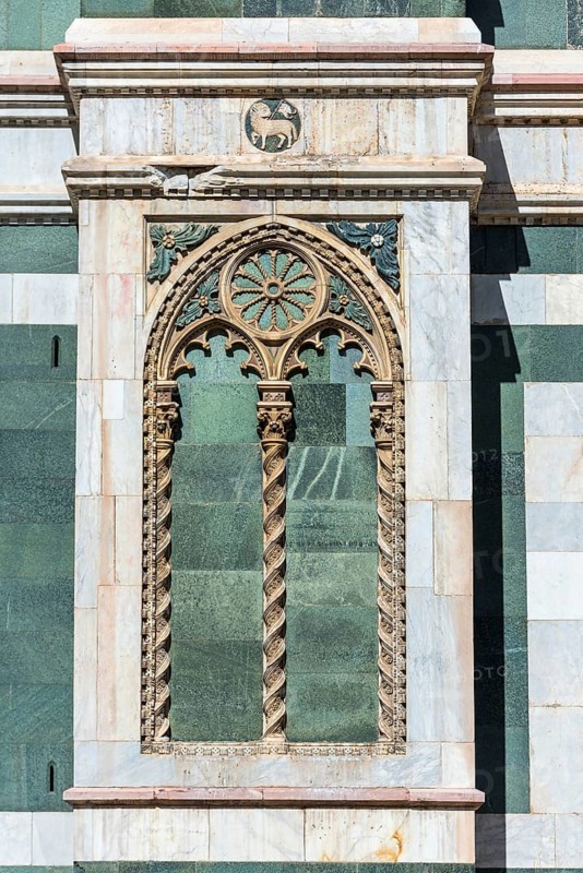 Detail of the Cathedral of Santa Maria del Fiore, Duomo, building, architecture, history, culture, architecture, art, tourism, city trip, Florence, Tuscany, Italy, Europe