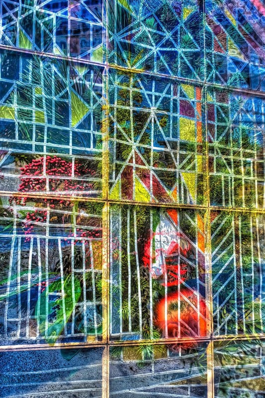 Christmas motif, Christmas, Christmas, Christmas festival, Advent season, Christmas baubles, decoration, Advent season, artistic photography, alienation, Christmas card motif, creative photography, colourful church window, mixed media, Germany, Europe