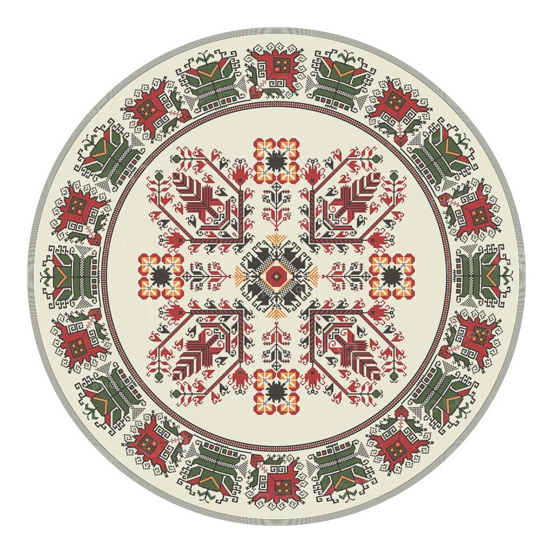 Traditional Bulgarian embroidery design element over white background