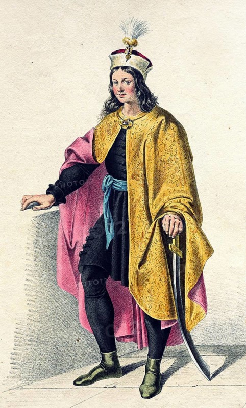 Stephen III, III. Istvan (born 1147, died 4 March 1172 in Esztergom) from the House of the Árpád, was King of Hungary, Croatia and Rama from 1162 to 1172, Historical, digitally restored reproduction from a 19th century original, Record date not stated
