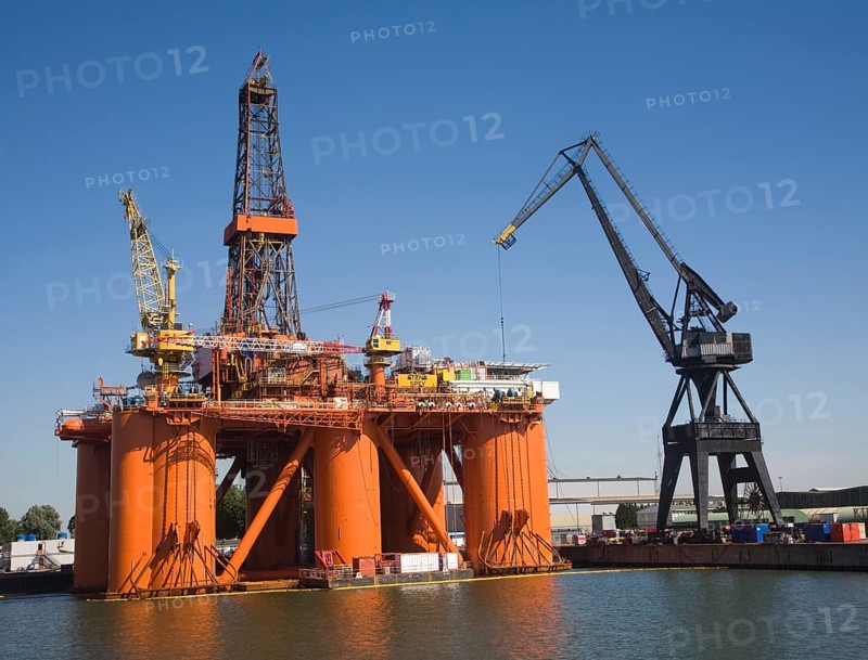 Stena Spey oil rig platform being repaired in Keppel Verome shipyard, Botlek, Port of Rotterdam, Netherlands