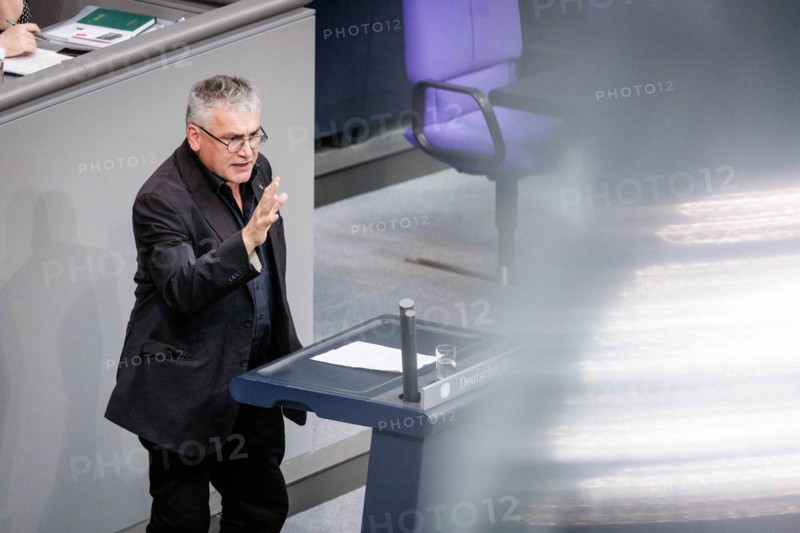 Christian Petry, Member of the German Bundestag (SPD), recorded during a speech on the euro balance sheet in the German Bundestag in Berlin, 22/02/2024