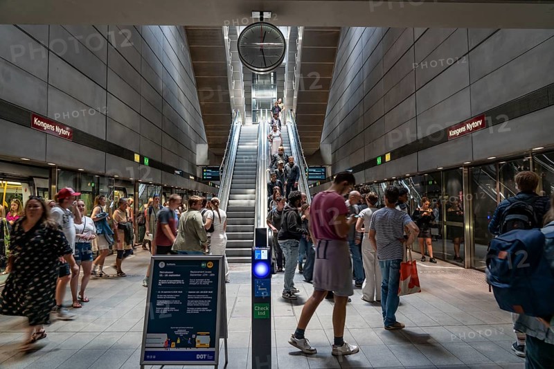 The metro, underground, light rail, in Copenhagen, 4 lines have been crossing the city since 2002, modern, driverless, automatic trains run every 2 minutes, Denmark, Europe
