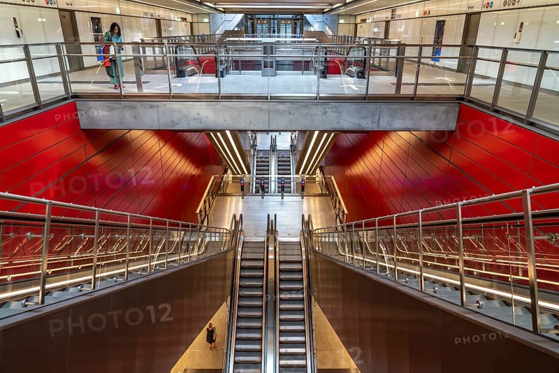 The metro, underground, light rail, in Copenhagen, 4 lines have been crossing the city since 2002, modern, driverless, automatic trains run every 2 minutes, Denmark, Europe