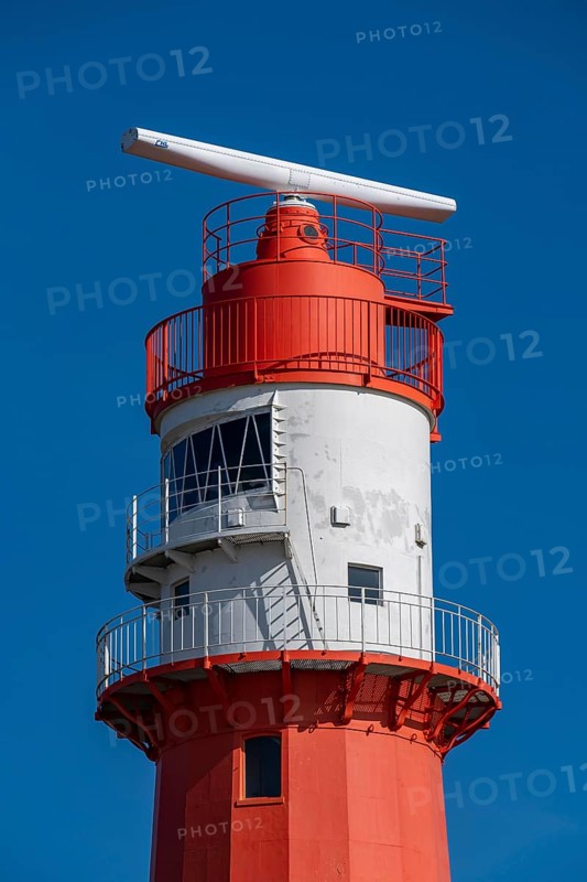 Small Borkum lighthouse, out of service since 2003, still serves as an antenna support for the Ems traffic safety system, North Sea island of Borkum, Lower Saxony, Germany, Europe