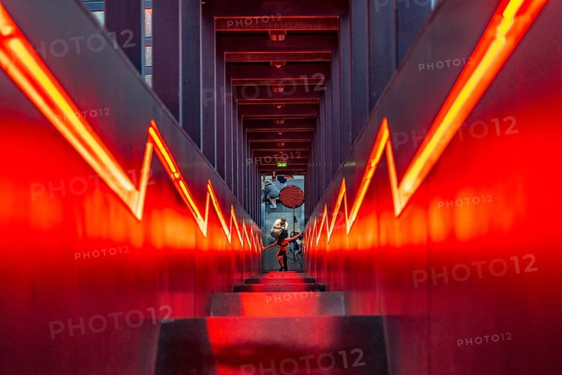 Zeche Zollverein, rainy day, ride on the escalator of the Ruhr Museum, in the coal washing plant, Essen, North Rhine-Westphalia, Germany, Europe