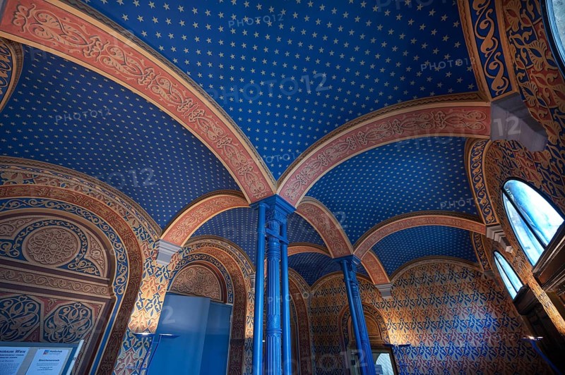 Preserved ceiling vault in the vestibule of the former synagogue, built in 1883, destroyed by the Nazis in 1938, Landwehrstraße 1, Kitzingen, Lower Franconia, Bavaria, Germany, Europe