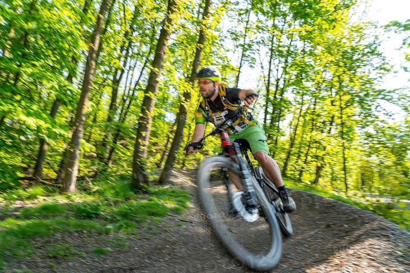 Brammentrail, mountain bike trail on the Schurenbach spoil tip, in Essen North Rhine-Westphalia, Germany, Europe