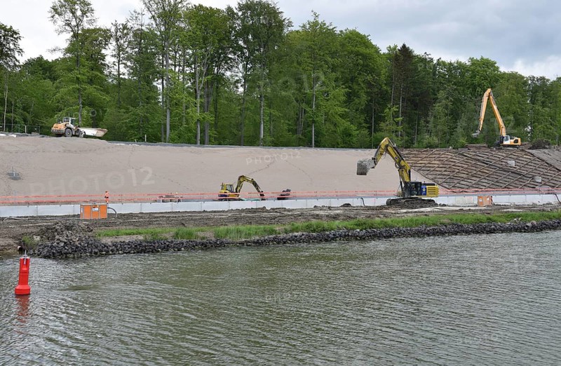 Dredging work for canal widening at the Kiel Canal construction site, Kiel Canal, Schleswig-Holstein, Germany, Europe