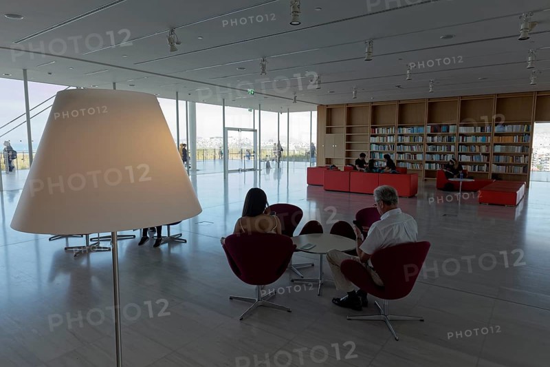Reading room in the cultural centre of the Stavros Niarchos Foundation, architect Renzo Piano, Kallithea, metropolitan region of Athens, Attica, Greece, Europe