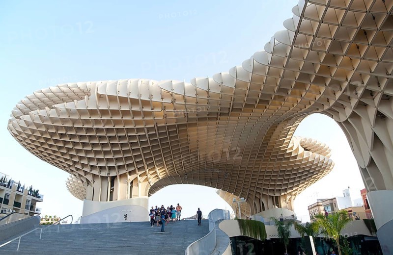 Metropol Parasol wooden structure in Plaza La Encarnación, Seville, Spain, architect Jürgen Mayer-Hermann completed 2011, Europe