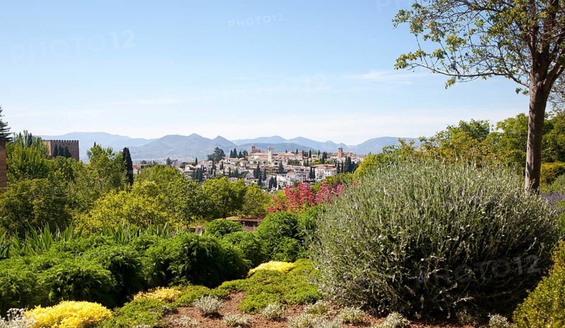 Generalife palace gardens, Alhambra, Granada, Spain, Europe