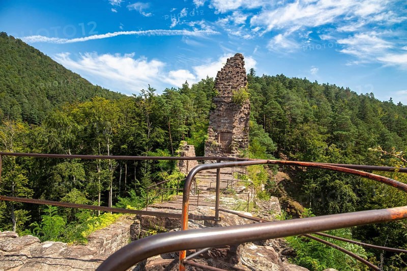 Wasigenstein Castle (Alsace, France) . The castle ruins are the remains of a medieval rock castle in the Palatinate Forest-North Vosges biosphere reserve