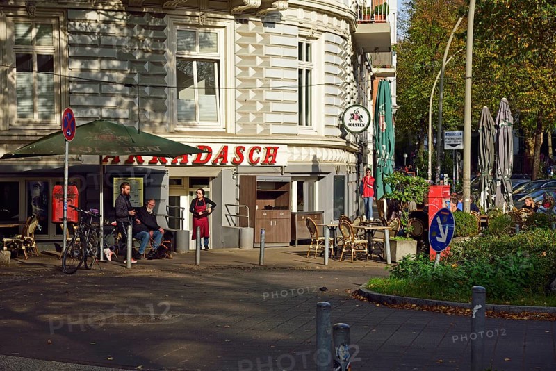 Europe, Germany, Hamburg, Rotherbaum, Architecture, Residential building facade, Wilhelminian style, Arkadasch corner pub, Europe
