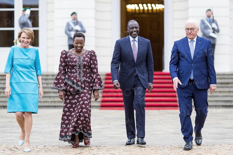 Elke Büdenbender (woman of the Federal President), Rachel Ruto, William Samoei Ruto (President of the Republic of Kenya) and Frank-Walter Steinmeier (President of the Federal Republic of Germany) at the Federal President's Citizens' Festival in the Bellevue Palace Gardens, Berlin, 13 September 2024