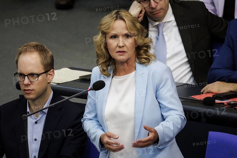 Steffi Lemke (Alliance 90/The Greens), Federal Minister for the Environment, Nature Conservation, Nuclear Safety and Consumer Protection, recorded during her opening statement in the German Bundestag in Berlin, 25/09/2024