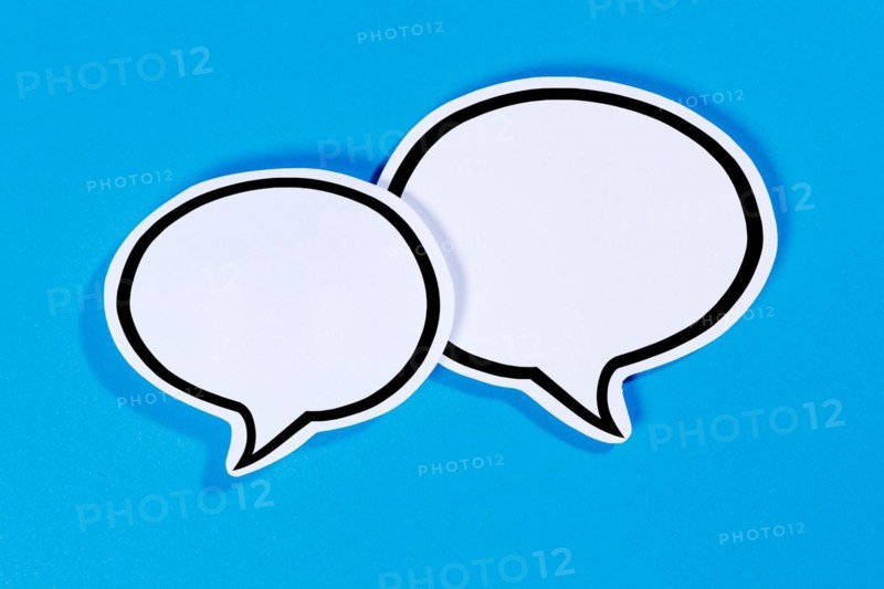 Speech bubbles with text free space Copyspace as communication Information concept talk