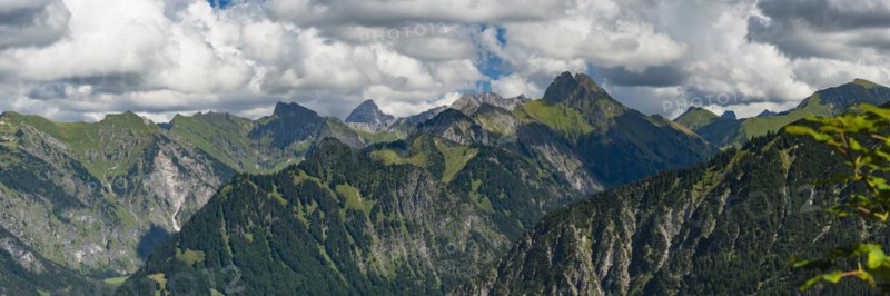 Mountain panorama from Söllereck to Höfats, 2259m, Allgäu Alps, Allgäu, Bavaria, Germany, Europe