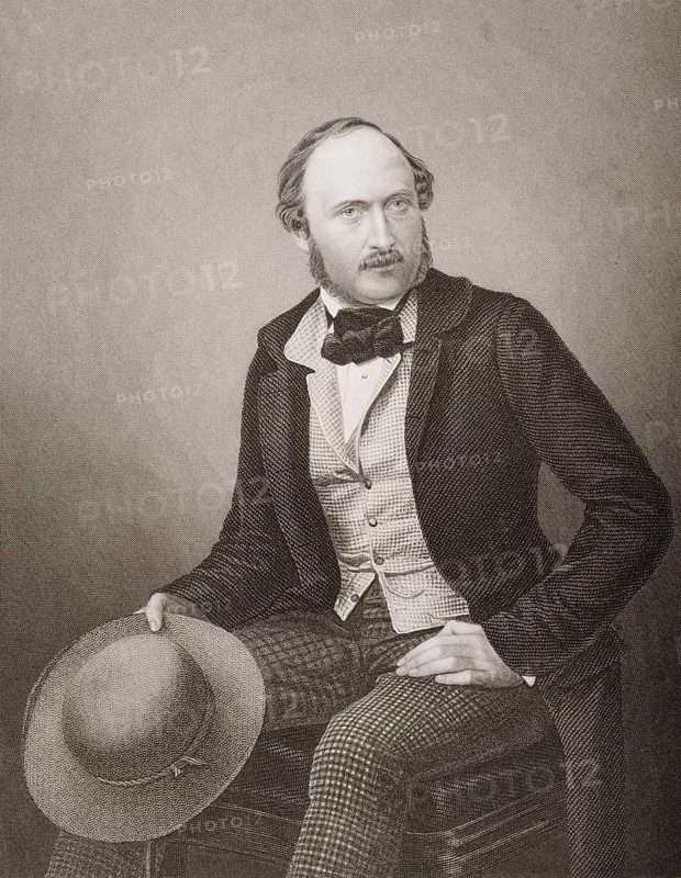 His Royal Highness Albert, Prince Consort of Great Britain and Ireland, original name Francis Albert Augustus Charles Emmanuel, Prince of Saxe-Coburg-Gotha, 1819-1861, painted by DJ Pound after a photograph by Mayall. From the book The Drawing-Room Portrait Gallery of Eminent Personages, published in London 1859, digitally restored reproduction from a 19th century original, record date not stated