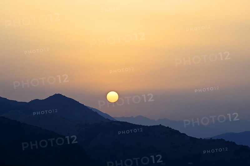 Sunset view of mountains, Sepino, Molise, Italy, Europe