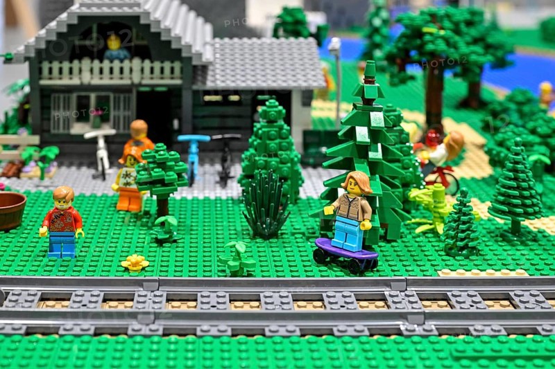 Lego figure with skateboard