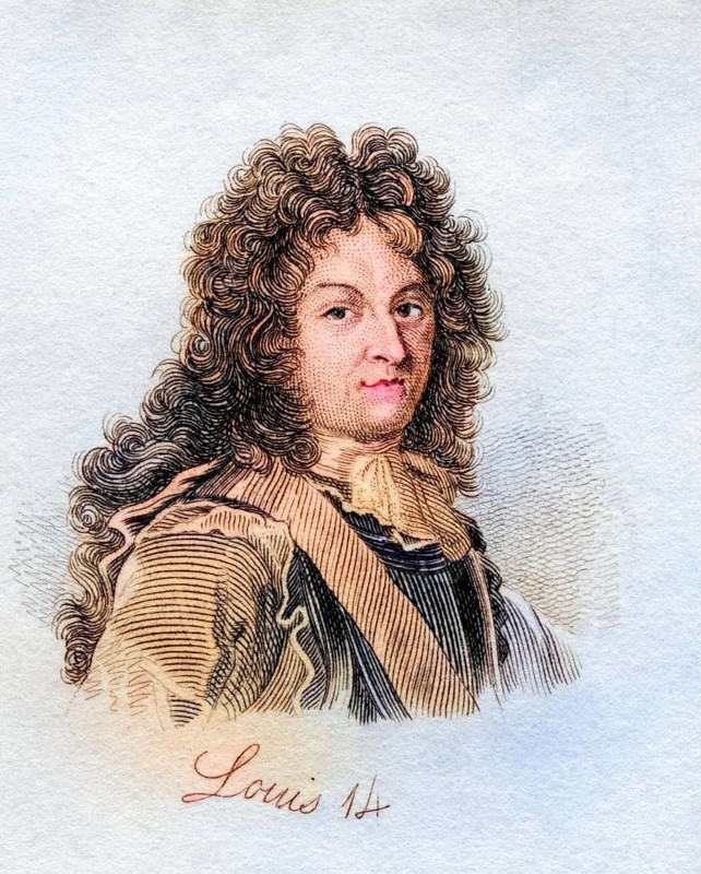 Louis XIV Louis Dieudonne 1638-1715 King of France and Navarre from the book Crabbs Historical Dictionary from 1825, Historical, digitally restored reproduction from an original from the 19th century, Record date not stated
